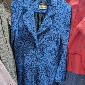 Adore Me Black and Blue Floral Blazer